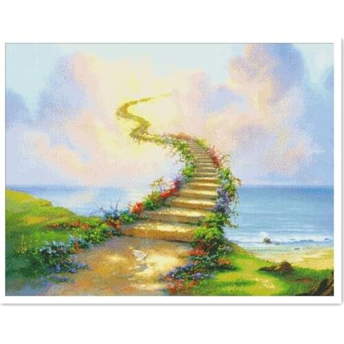Road to heaven cross stitch package 18ct 14ct 11ct cloth cotton silk thread embroidery DIY handmade needlework