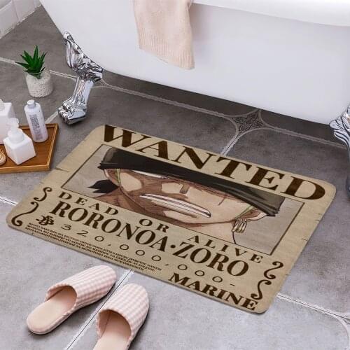 Zoro Bounty Wanted Poster 3D Print Doormats Rectangle Non-Slip DoorMat Bedroom Kitchen Entrance Print Door rugs Dropshipping