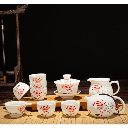 Blue-and-white Exquisite Ceramic Teapot Kettles Tea Cups Porcelain Chinese Kung Fu Tea Set Drinkware Teapot Mug of Tea Ceremony