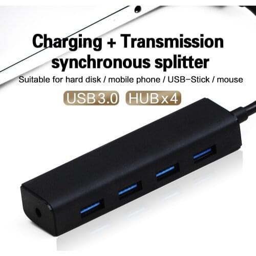 USB-C3.1 TO 4 Port USB3.0 + DC5V charging. ABSblack shell
