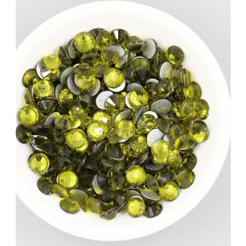 High Quality SS3-SS30 Olive Rhinestones Crystal Flatback Nail Glass Rhinestone Nail Art Decoration DIY Stones Non Hot Fix Strass