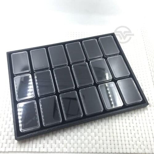 High Quality Gem Tray Diamond Box Pendnat Holder Jewelry Organizer with 18 Plastic Gemstone Box