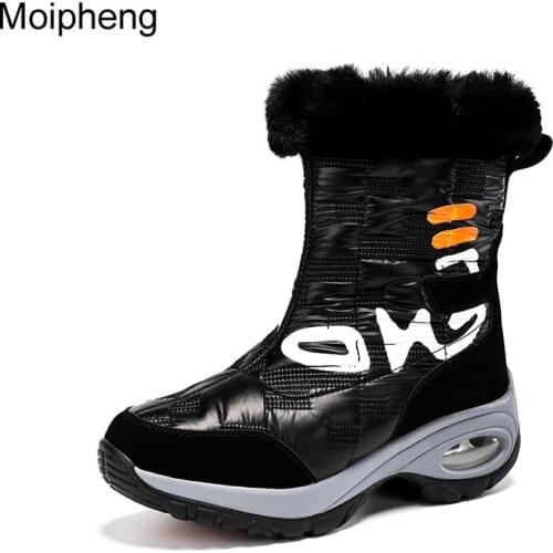 Moipheng Winter Women Ankle Boots Waterproof Keep Warm Black Snow Boots 2021 New Ladies Zip Big Size 42 Boots Chaussures Femme