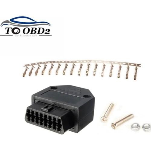 10pcs/Lot Wholesale OBD2 Car Diagnostic Adapter OBD OBDII EOBD JOBD Standard Female Connector Plug+Shell+Terminal+Screw
