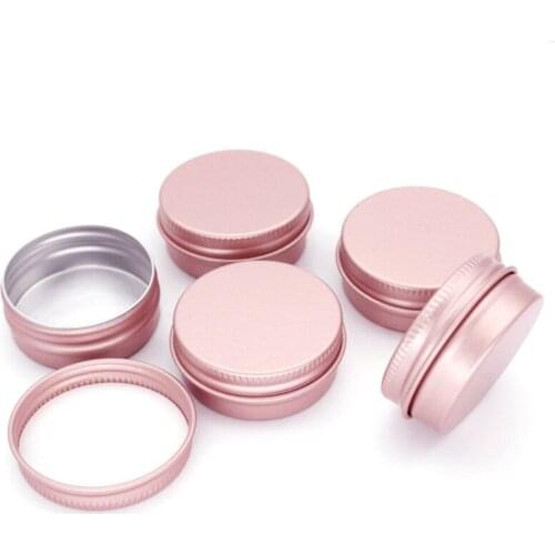 100Pcs 15g Rose Gold Aluminum Jars 15ml Empty Cosmetic Metal aluminum Tin Cream Jar Pot Nail Art Makeup Lip Gloss Container