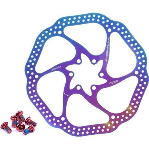 180mm Bike Disc Brake Rotor Stainless Steel Bicycle Rotor with 6 Bolts for Road Bike Mountain Bike MTB BMX