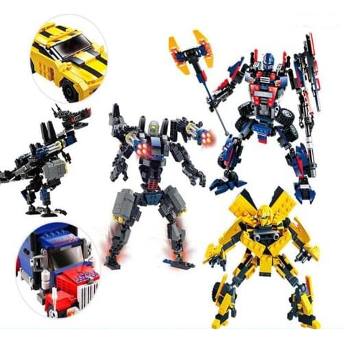 2 In 1 Transformation Robot Building Blocks Set Science Education Action Transformation Car Robot Model Toy B1808