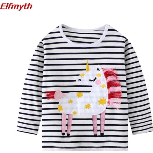 2021 Unicorn T-shirt Kids Clothes Unicornio Tops For Girls Licorne T Shirt Roupa Infantil Polera Tee Shirt Koszulka T-shirts