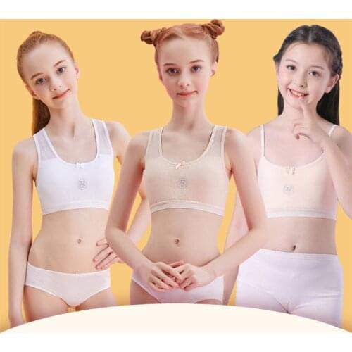 2021 teenager Cotton Soft Girls Underwear Bra Sports Kids Puberty Girl Bra Students Sport Training Bra for Children Underwears