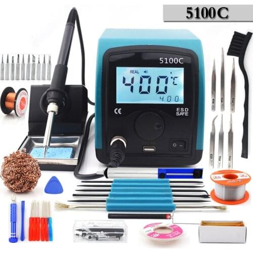 5100C 75W intelligent lead-free soldering station soldering iron (LCD) new listing