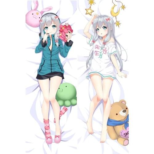 Anime Eromanga Sensei Izumi Sagiri Hugging Body Dakimakura Throw Pillow Cover Case Cosplay Gifts Waifu Pillowcases