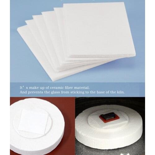 10pcs/bag Kiln Paper For Diy Glass Jewelry Microwave Kiln Accessories Ceramic Fiber Papers 7*7cm of 1mm Thick For Glass Fusing