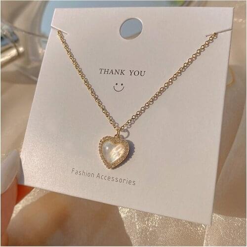 2021 New Fashion Sweet Romantic Heart-shaped Pendant Necklace Titanium Steel Neck Chain Charm Womens Necklace Birthday Gift