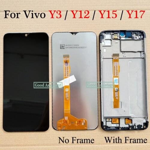 Black 6.35 inch For BBK Vivo Y3 / Vivo Y11 / Y12 / Y15 / Y17 LCD DIsplay Touch Screen Digitizer Assembly Replacement With Frame