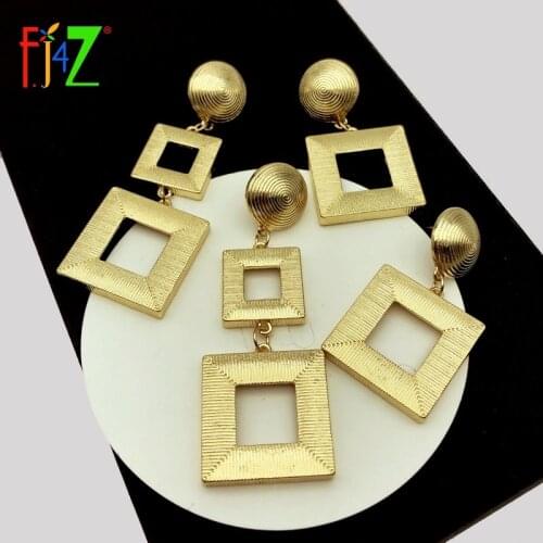 F.J4Z New Geometric Earrings for Woman Rock Alloy Square Pendant Big Earrings Fashion Punk Club Earring jewelry Wholesale