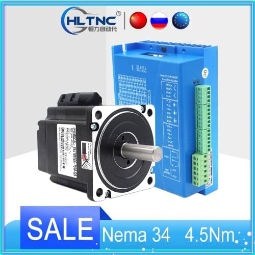 Nema 34 Hybrid Stepping Closed Loop Stepper Motor 4.5nm 5a 642oz-in With Nema34 Close Loop Driver Dc(40-110v)/ac(60-80v)