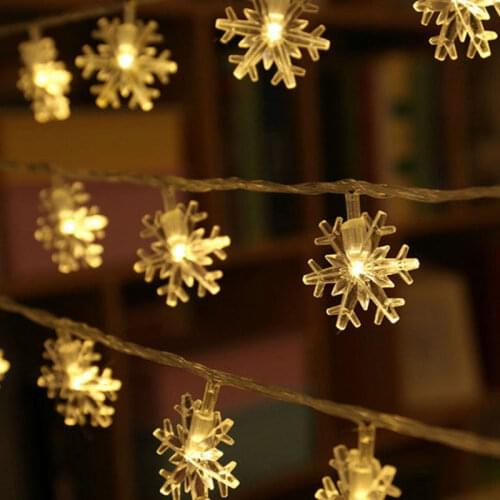 5M 40LEDs Snowflake shaped AAA Battery Powered Indoor Fairy Lights String Xmas Home Party Christmas tree decor-3 colors optional