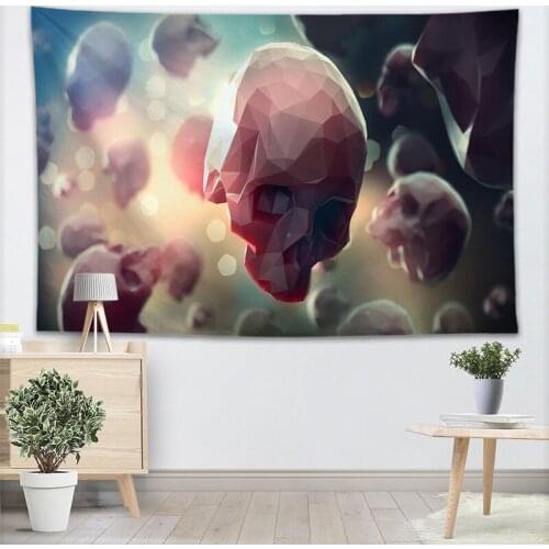 Halloween Skull Tapestry Wall Cloth Gothic Decor Home Apartment Decoration Fabric Tapestries Camping Tent Travel Sleeping Pad