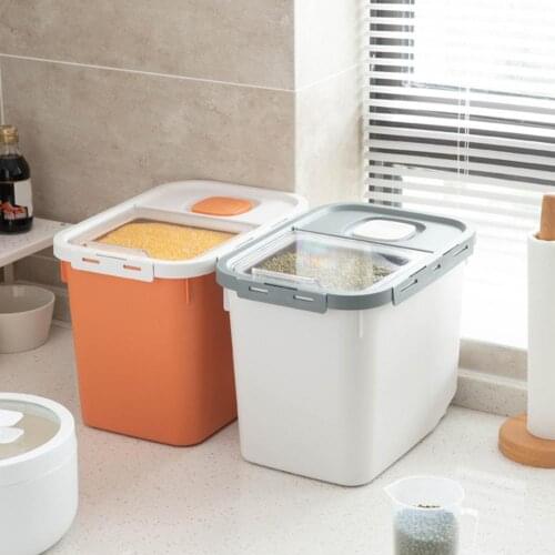 Storage Box Wheel Design High Sealing PP Rice Grain Storage Box for Home Organization Storage Bottles