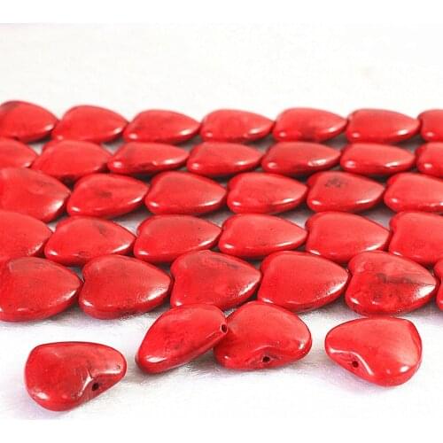 Best-selling dark red calaite turquoises stone new 12mm 15mm size hot sale heart shape beads making jewelry B284