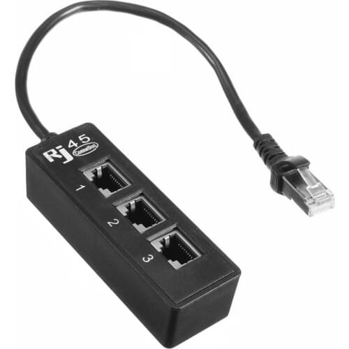 LAN Ethernet Network RJ45 1 To 3 Splitter Adapter Cable Female Connector Male Plug Computer Connector