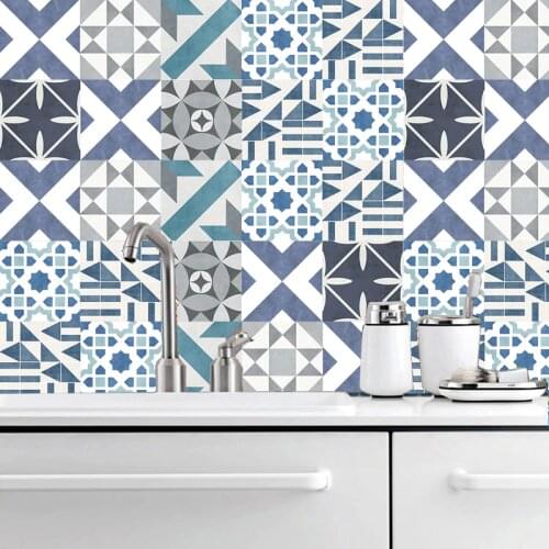 Morocco DIY Mosaic Wall Tiles Stickers Waist Line Wall Sticker Kitchen Toilet Adhesive Bathroom DIY Wall Art Mural