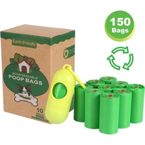Dog Poop Bags Dispenser Holder Pet Waste Bags Pickup Pooper Bag Biodegradable 100% Eco-Friendly Leak Proof Trash Bags Clean Poop