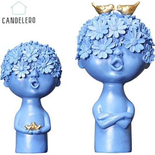 Nordic decoration home Ornament resin action figure home modern art sculpture accessories decoration boy nordic decor statues