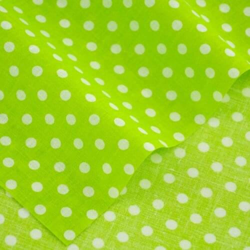 2016 New Arrivals Craft Green Printed White Dot Design Sewing Tecido Art Work Doll Cloth Cotton Fabric Fat Quarter Home Textile