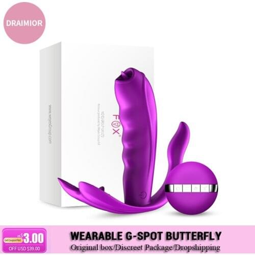 New Wearable Dildo Vibrator For women Wireless Control Couple Sex toys Tongue licking clitoris Butterfly Vibrators For Sex Play