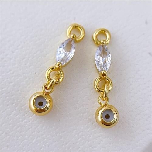 2PCS High Quality Cupronickel Real 18K Gold Plated Charms Pendants Jewelry Making Supplies Findings Accessories