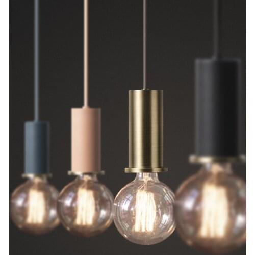 Scoket Pendant 1 Light Track Cylinder Nordic Inudstrial Wall Hanging Light for Dining Living Bedside Restaurtant Pendant Lamp