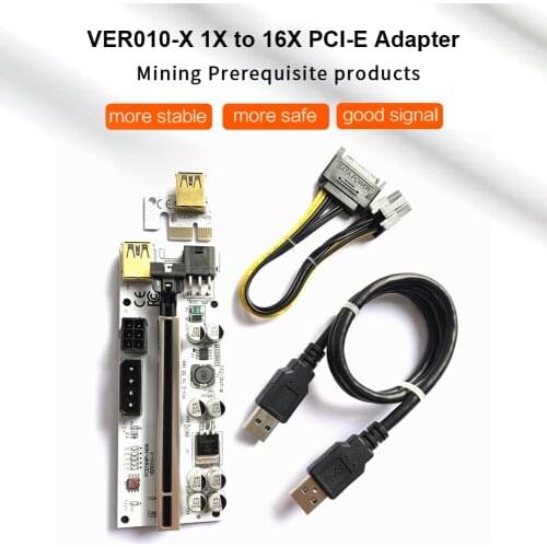 1-10PCS Riser VER010 USB 3.0 PCI-E Riser VER010-X Express Cable Riser For Video Card X16 Extender PCI-E Riser Card For Mining
