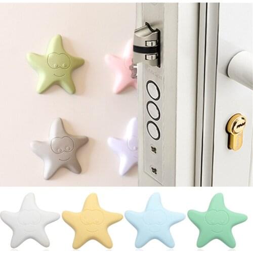 Rubber Star Shape Door Doorknob Back Wall Protector Savior Shckproof Crash Pad Dust Covers Door Knob Covers Silent Pads#007