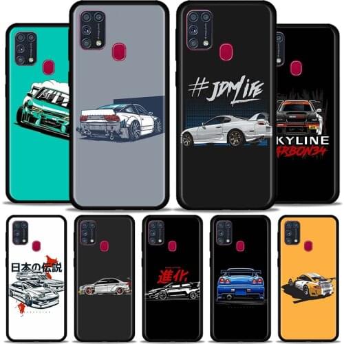 Silicone Phone Case For Samsung Galaxy M31 Prime M31s F41 M51 M01 M21 M11 M31s Matte Soft Tpu Cover sports car jdm drift
