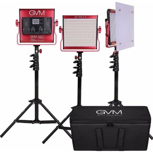 GVM 520LS 30W LED Photography Video Light Panel CRI97 3200K-5600K Photo Studio Lighting Equipment with Tripod Stand Digital Red