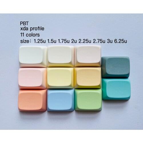 XDA Blank DIY Keycap 11-Colors PBT 1.25U 1.5U 1.75U 2U 2.25U 2.75U for MX Switches for Mechanical Keyboards