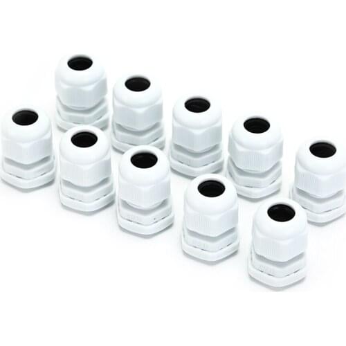 10X White Plastic Glands Connectors For Fixing Cables Glands Connectors New 5-10mm Cables IP68 Waterproof PG11 Black