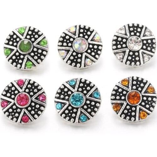 10pcs/lot V word Snap Jewelry 12mm Snap Buttons With Rhinestone Charm Button Fit Snap Bracelets Bangles for women