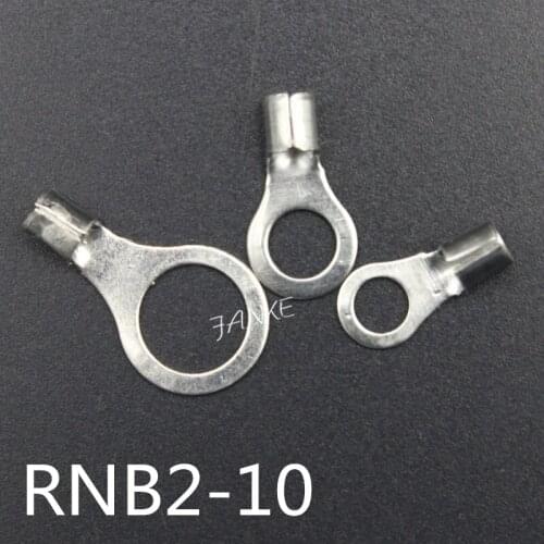 1000pcs/pack RNB2-10 Non-insualted Ring Wires Brass Terminals Crimp Cable Connector For AWG16-14 1.5-2.5 sqmm Max Current 27A