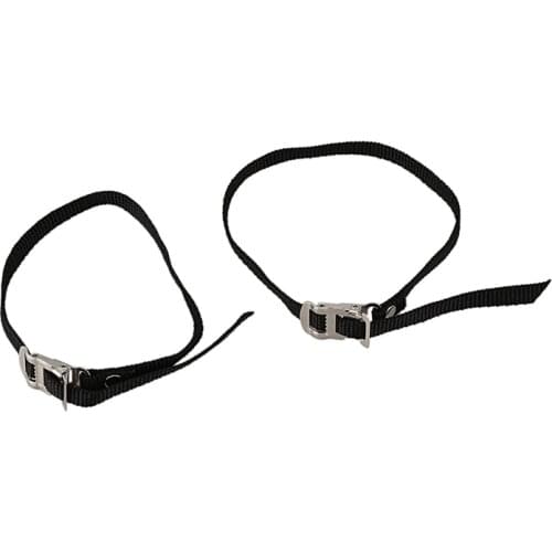 2 Road/Mountain Bike Pedal Replacement Cycle Toe Straps Black Nylon Security Fit