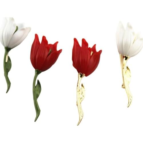 2020 Free shipping red tulip brooch coat coat female accessories corsage Christmas gift