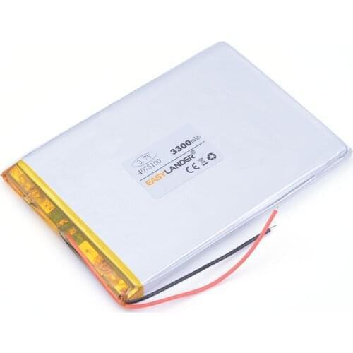 3.7 V high capacity polymer lithium battery, 4075100 3300 mah sun N70 7 inch tablet battery Tablet Pc DIY