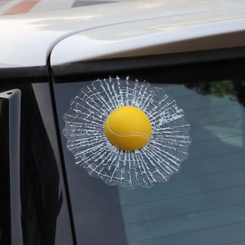 3D Funny Car Stickers Car Styling Ball Hits Car Body Window Sticker Baseball Tennis Football Baseball Tennis Car Accessories