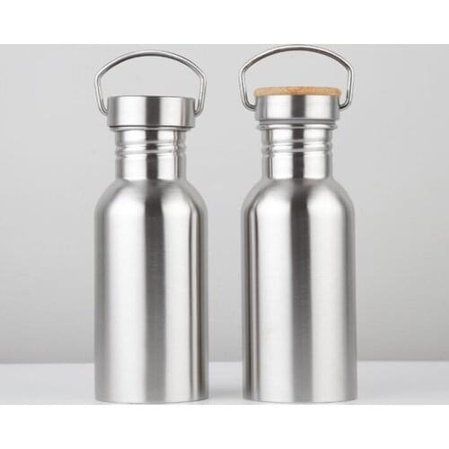 50pcs/lot 750ml 500ML 350ML Wide Mouth Vacuum Insulated Travel Bottles Bicycle Stainless Steel Water Bottle With Handle