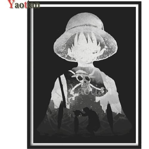 5d round square diamond embroidery Japan Anime Black White Art pattern cross stitch kit mosaic diamond painting rhinestone Decor