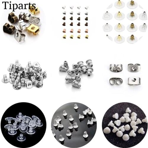 600pcs/Lot Soft Silicone Rubber Earring Back Stoppers for Stud Earrings DIY Earring Findings Accessories Bullet Tube Ear Plugs