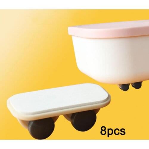 8Pcs Adhesive Casters Pulley Rollers for Cabinet Drawer Storage Box Trash Can Small Furniture Wheel Box Roller