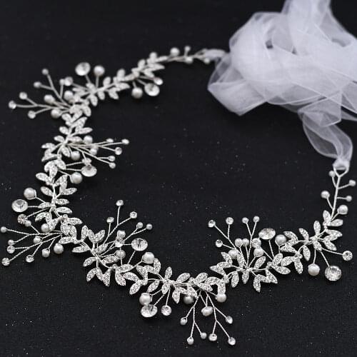 TRiXY SH233-S Sparkly Diamond Sash Wedding Belt Women Crystal Bridal Belt Rhinestone Belts Formal Dress Alloy Leaves Bridal Belt