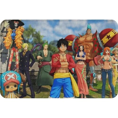 One Piece Anime Non-slip Doormat Team Bath Kitchen Mat Prayer Carpet Indoor Modern Decor